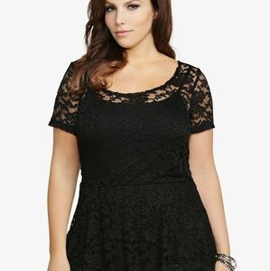 Allover Lace Peplum Torrid Top